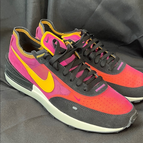 Nike Black and Pink Sneakers with Yellow Swoosh - Picture 3 of 9